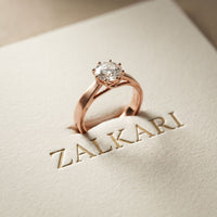 1 CTW Round Lab Grown Diamond Midnight Sculpt Ring Rose Gold