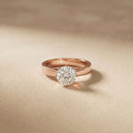 1 CTW Round Lab Grown Diamond Midnight Sculpt Ring Rose Gold