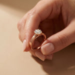 1 CTW Round Lab Grown Diamond Midnight Sculpt Ring Rose Gold