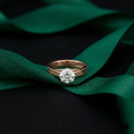 1 CTW Round Lab Grown Diamond Midnight Sculpt Ring Rose Gold