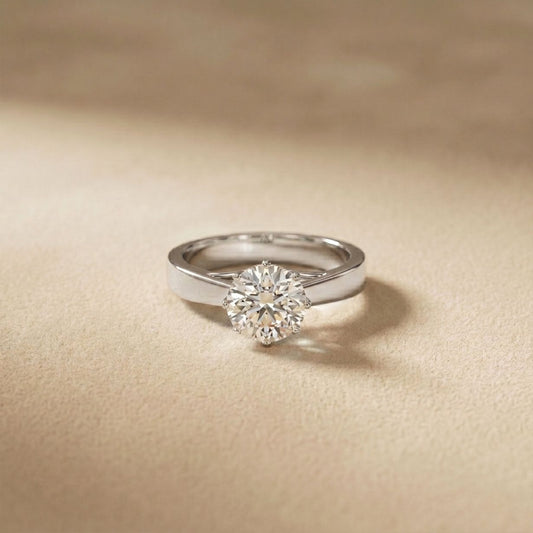 1 CTW Round Lab Grown Diamond Midnight Sculpt Ring