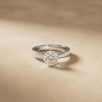 1 CTW Round Lab Grown Diamond Midnight Sculpt Ring White