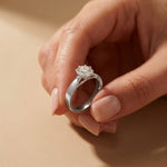 1 CTW Round Lab Grown Diamond Midnight Sculpt Ring White
