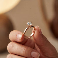 1CT Round Cut Lab Grown Diamond Solitaire Pure Elan Ring Rose Gold