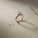 1CT Round Cut Lab Grown Diamond Solitaire Pure Elan Ring Rose Gold