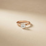 1CT Round Cut Lab Grown Diamond Solitaire Pure Elan Ring Rose Gold