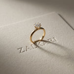 1CT Round Cut Lab Grown Diamond Solitaire Pure Elan Ring Gold