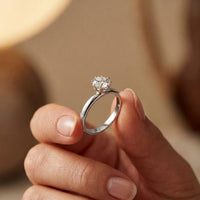 1CT Round Cut Lab Grown Diamond Solitaire Pure Elan Ring White