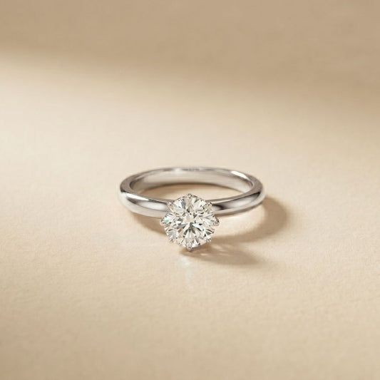 1CT Round Cut Lab Grown Diamond Solitaire Pure Elan Ring
