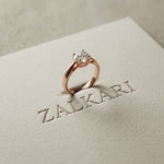 1CTW Round Cut V Shank Lab Grown Diamond Solitaire Ring Rose Gold