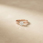 1CTW Round Cut V Shank Lab Grown Diamond Solitaire Ring Rose Gold