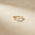 1CTW Round Cut V Shank Lab Grown Diamond Solitaire Ring Gold