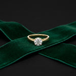 1CTW Round Cut V Shank Lab Grown Diamond Solitaire Ring Gold