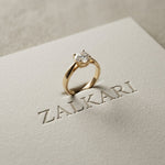 1CTW Round Cut V Shank Lab Grown Diamond Solitaire Ring Gold