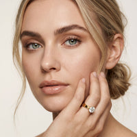 1CTW Round Cut V Shank Lab Grown Diamond Solitaire Ring Gold