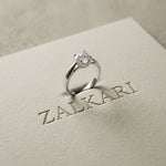 1CTW Round Cut V Shank Lab Grown Diamond Solitaire Ring White