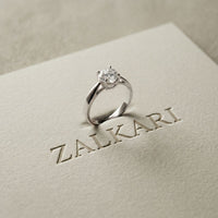 1CTW Round Cut V Shank Lab Grown Diamond Solitaire Ring White