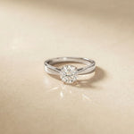 1CTW Round Cut V Shank Lab Grown Diamond Solitaire Ring White