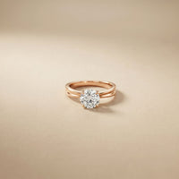 1CT Round Lab Grown Diamond Velvet Arc Ring Rose Gold