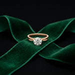 1CT Round Lab Grown Diamond Velvet Arc Ring Rose Gold