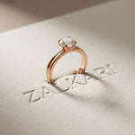 1CT Round Lab Grown Diamond Velvet Arc Ring Rose Gold