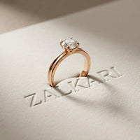 1CT Round Lab Grown Diamond Velvet Arc Ring Rose Gold