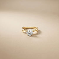 1CT Round Lab Grown Diamond Velvet Arc Ring Gold