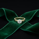 1CT Round Lab Grown Diamond Velvet Arc Ring Gold