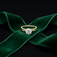 1CT Round Lab Grown Diamond Velvet Arc Ring Gold
