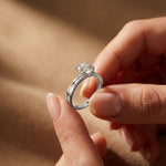 1CT Round Lab Grown Diamond Velvet Arc Ring White