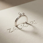 1CT Round Lab Grown Diamond Velvet Arc Ring White