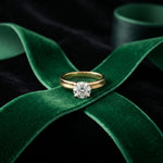 1CT Round Lab Grown Diamond Lunar Crest Ring Gold