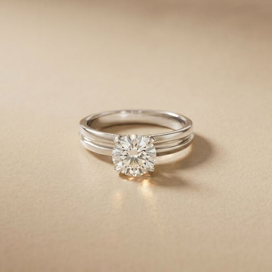 1CT Round Lab Grown Diamond Lunar Crest Ring