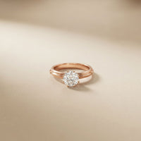 The Silver Haven 1 CT Round Cut Lab Grown Diamond Engagement Ring Rose Gold