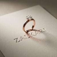 The Silver Haven 1 CT Round Cut Lab Grown Diamond Engagement Ring Rose Gold