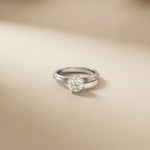 The Silver Haven 1 CT Round Cut Lab Grown Diamond Engagement Ring White