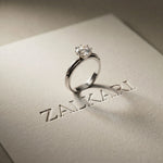 The Silver Haven 1 CT Round Cut Lab Grown Diamond Engagement Ring White