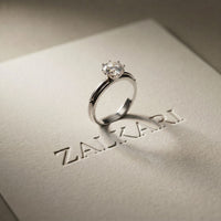 The Silver Haven 1 CT Round Cut Lab Grown Diamond Engagement Ring White