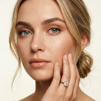 1 CT Round Ridge Lab Grown Diamond Engagement Ring Rose Gold