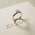 1 CT Round Ridge Lab Grown Diamond Engagement Ring Rose Gold