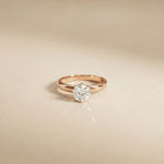 1 CT Round Ridge Lab Grown Diamond Engagement Ring Rose Gold