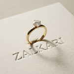 1 CT Round Ridge Lab Grown Diamond Engagement Ring Gold