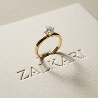 1 CT Round Ridge Lab Grown Diamond Engagement Ring Gold