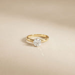 1 CT Round Ridge Lab Grown Diamond Engagement Ring Gold