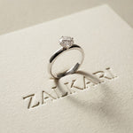 1 CT Round Ridge Lab Grown Diamond Engagement Ring White