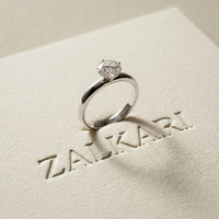 1 CT Round Ridge Lab Grown Diamond Engagement Ring White
