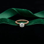 1 CT Round Vintage Shank Lab Grown Diamond Engagement Ring Rose Gold