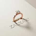 1 CT Round Vintage Shank Lab Grown Diamond Engagement Ring Rose Gold