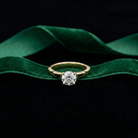 1 CT Round Vintage Shank Lab Grown Diamond Engagement Ring Gold