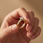 1 CT Round Vintage Shank Lab Grown Diamond Engagement Ring Gold